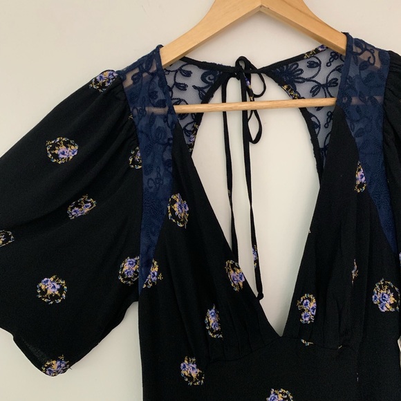 Free People Mockingbird Mini Dress Black - Picture 4 of 7